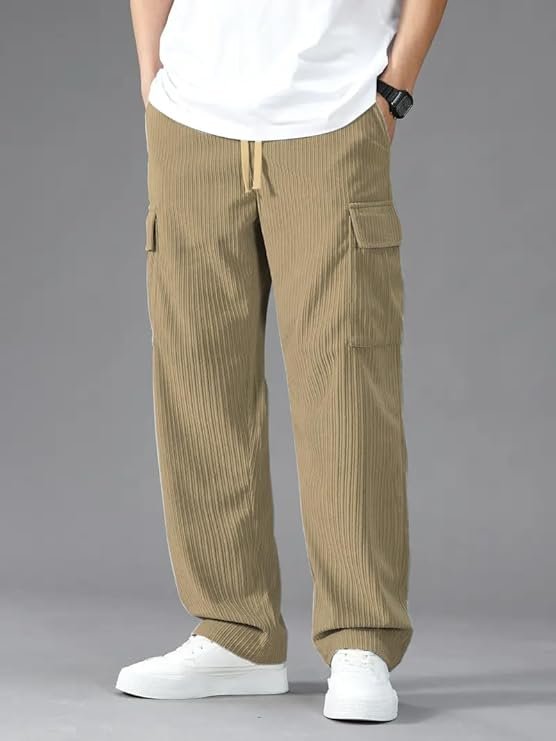 Cargo Joggers for Men – Cotton Loose Fit Utility Pants with 6 Pockets | Durable Outdoor & Hiking Trousers