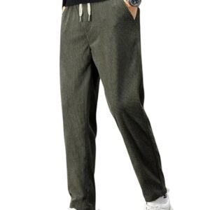Samfor Men's Comfortable Corduroy Pants | Relaxed Fit Stretch Waist Trousers for Everyday Wear