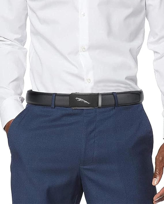 Contacts Genuine Leather Belt for Men with Easier Adjustable Autolock Buckle - Micro Adjustable Belt Fit Everywhere |Formal & Casual | Gift Box - Image 3
