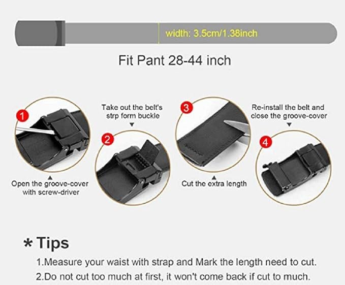 Contacts Genuine Leather Belt for Men with Easier Adjustable Autolock Buckle - Micro Adjustable Belt Fit Everywhere |Formal & Casual | Gift Box - Image 5