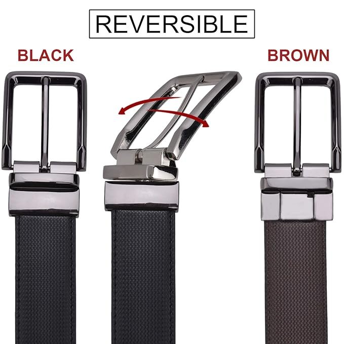 Genuine Leather Belt for Men, Premium Leather Belt with Auto Lock mechanism, Mens Belt Leather Branded with Slide Lock for Everyday Wear - Image 4