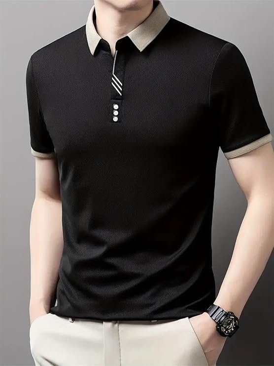 Lymio Polo T Shirt for Men || T Shirt for Man || Collar T Shirt Style Men (Packs Also Available) (Polo-55-58) - Image 2