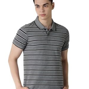 Symbol Men Cotton Rich Textured Striper Polo Tshirts | Collar Striped Tshirts | Half Sleeves - Regular Fit (Available in Plus Sizes)